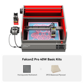 Falcon2 Pro 40W Incisore e Taglierina Laser Chiuso - Kit Base per Incisione su Legno